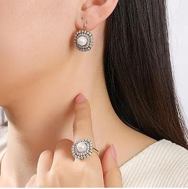 Личные вещи: Ювелирные наборы с жемчугом и фианитами Вариант 1 (круглый дизайн с — 2