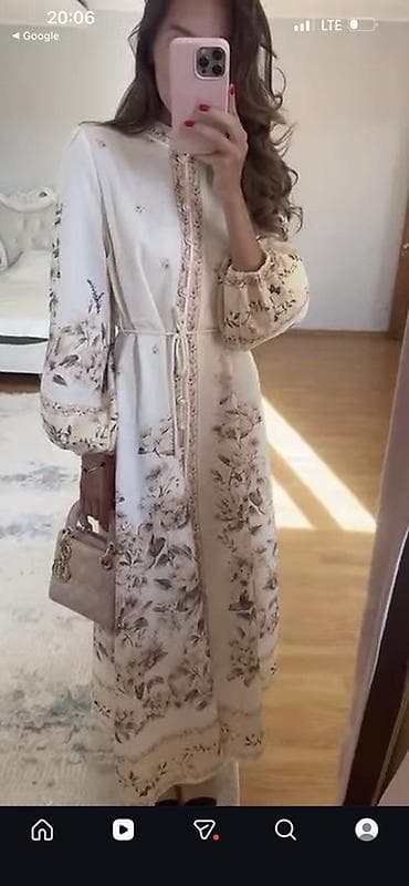 скимс платья: Платье-макси с нежным флоральным принтом - Длина: макси, прямой — 1