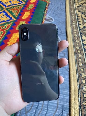 IPhone X, Б/у, 256 ГБ, Space Gray, Защитное стекло, 100 %