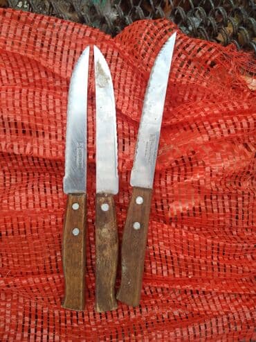 кухонный оборудование: Продаю чайные ложки, ножи, чистилки. Б/у. В хорошем состоянии — 3