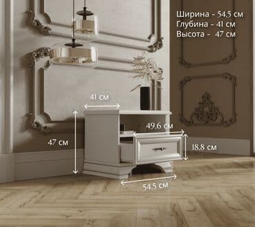 офисные мебели: Тумба прикроватная 1Я, коллекции Кентаки, Белый Белый, БРВ Брест — 6