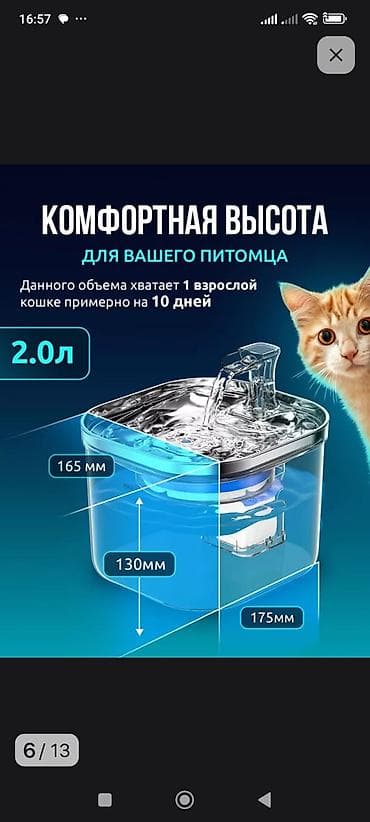 Үй жаныбарлары: Поилка фонтан, очень качественная по дешёвой цене. Звонить можно на — 7