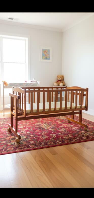 Люлька, Б/у, Колыбель, Дерево, цвет - Коричневый