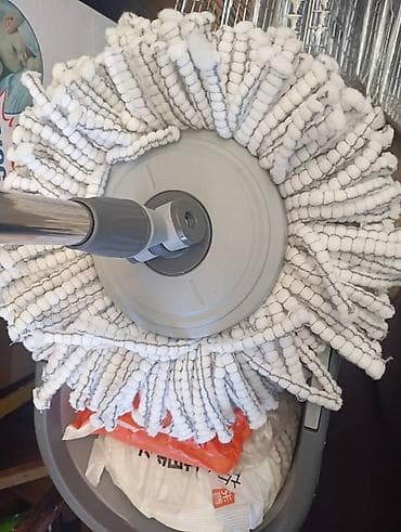 ведро для мытья полов: Швабра с ведром и центрифугой (spin-mop) - Комплект: пластиковое — 3