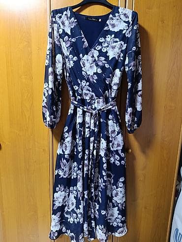 ботин: Повседневное платье, Турция, Длинная модель, На запах, M — 1