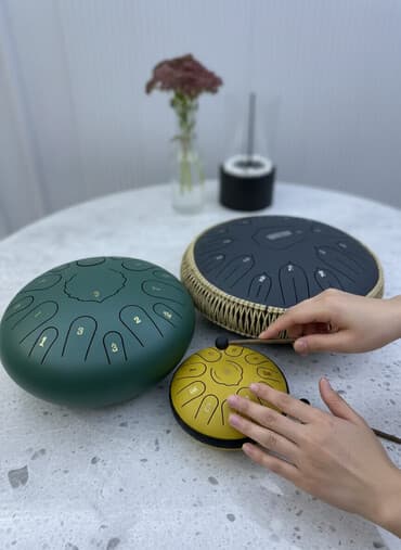 синтезатор бишкек: Глюкофон, лепестковый барабан, 3 размера, 15 лепестков. Новые. Звук — 1