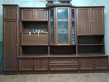 Гарнитур для зала, Шкаф, ДСП, цвет - Коричневый