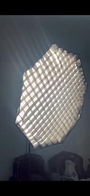видео дрон: Студийный LED-свет с октобоксом и сотами (грид) - Источник света — 4