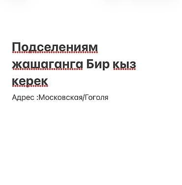 кошка домашняя: Подселение. Нужна одна девушка для совместного проживания. Локация — 1