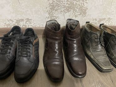 кожаный кроссовки: Мужские повседневные кожаные кеды/полуботинки. 41/42/ - Цвет: черный с — 1