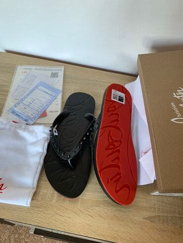 брендовые кошельки: Мужские сандалии, 42, Christian Louboutin, Новый, цвет - Черный, Платная доставка, Самовывоз — 4