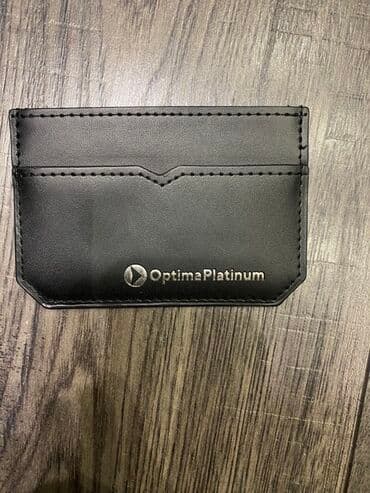 женский кошелек для документов: Тонкий кардхолдер OptimaPlatinum - Материал: черная искусственная — 1