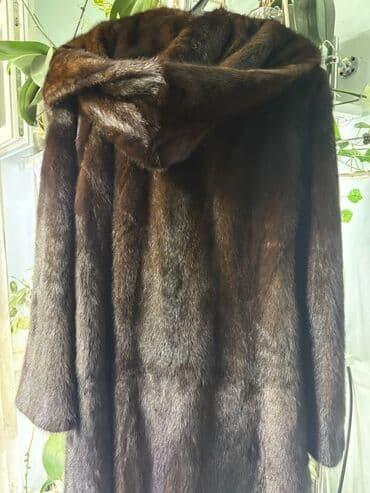 платья из панбархата на шифоне для полных: Шуба, Норка, Длинная модель, Китай, С капюшоном, L — 3