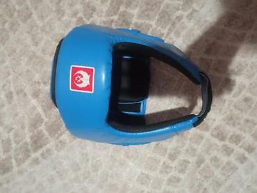 та бокс: Синяя боксерская шлем‑маска для спаррингов и тренировок. - Материал — 3