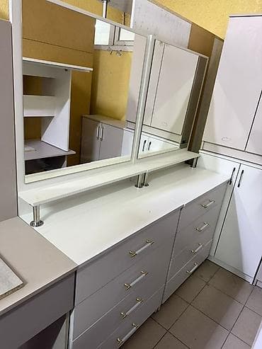 Туалетные столики: Туалетный столик, С зеркалом, цвет - Белый, ЛДСП — 5