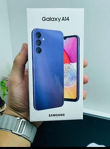 Samsung Galaxy A14, Б/у, 64 ГБ, цвет - Черный, 2 SIM