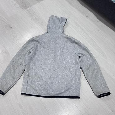 пума толстовка: Nike Tech Fleece худи/толстовка на молнии с капюшоном, серый меланж — 3