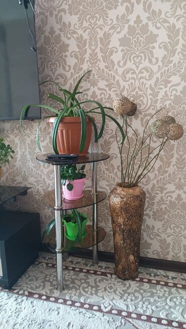 напольные полки: Элегантная угловая полка из светлого дерева с тремя вместительными — 4