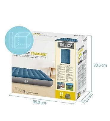 queen: Надувной двуспальный матрас Intex Dura-Beam Standard 64189 с — 2