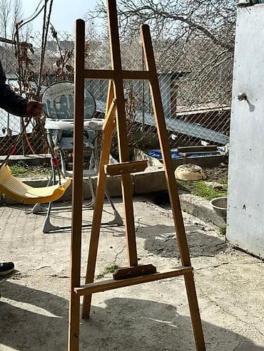 Текстиль: Деревянный напольный мольберт-тренога - Материал: натуральное дерево — 2