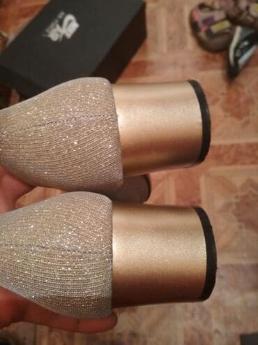 женские брендовые туфли недорого: 37р из Франции, женские туфли классические, "лодочки", золотистого — 5