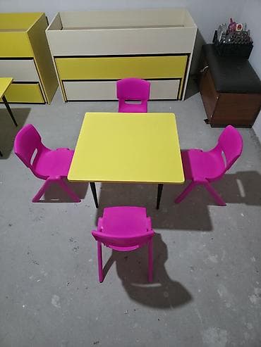 Офис эмереги: Балдар үчүн отургуч, Жаңы, Жыгач, түсү - Сары, Акысыз жеткирүү — 3