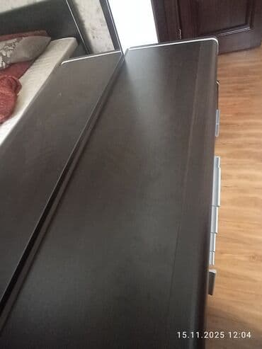 эки адамдык диван: Уктоочу бөлмө гарнитуру, Эки кишилик керебет, ДСП, түсү - Күрөң — 1