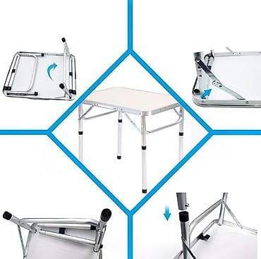 stol: Складной походный стол, Новый, Другой материал, цвет - Серебристый — 4