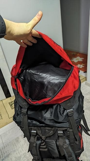 Спортивные сумки: Туристический рюкзак UREX 150 литров (черный/красный) ▪️Два объемных — 3
