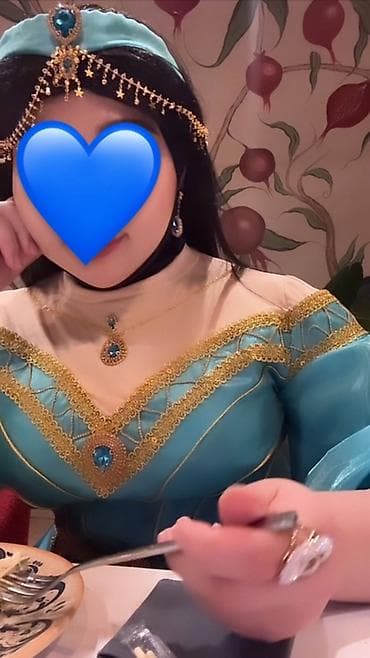 классика одежда: Карнавальный костюм восточной принцессы (бирюзовый) - Пышное длинное — 1