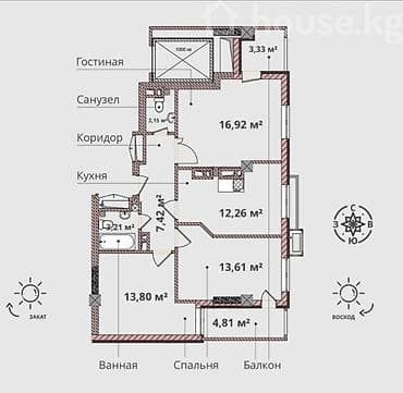 обмен жилья: 3 комнаты, 76 м², Элитка, 2 этаж, Готовая ПСО (под самоотделку) — 1