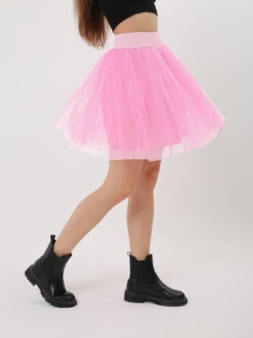 туту юбка: Юбка, Модель юбки: Ту-ту, Мини, Фатин, Высокая талия — 1
