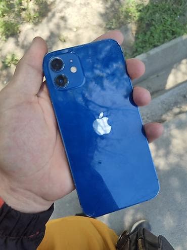 IPhone 12, Б/у, 128 ГБ, Синий, Чехол, 100 %