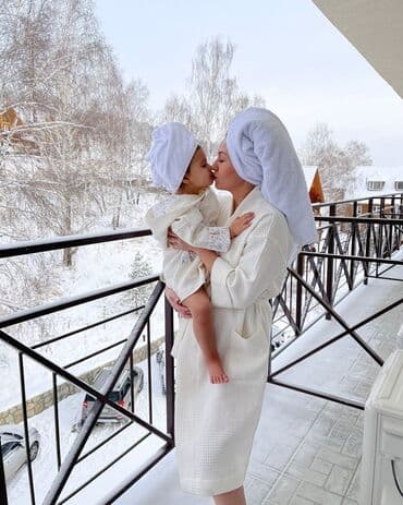 домашние халаты больших размеров: Халат, Вафельное полотно, S, XS, M — 5