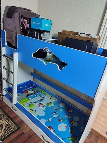 little: Двухъярусная детская кровать, ЛДСП, цвет - Синий — 1