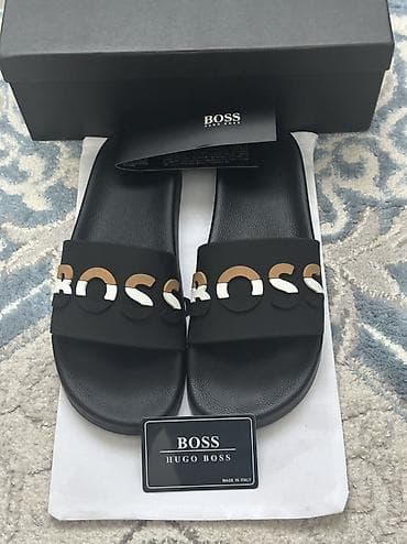 сандалии 38: Сланцы BOSS (Hugo Boss) с крупным логотипом на ремне. все абсолютно — 2