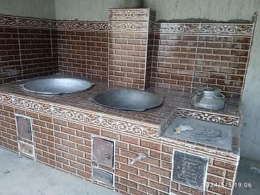 Ремонт и строительство: Печь-очаг из кирпича с облицовкой керамической плиткой для — 5