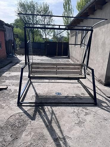 Садовые качели Металл, Со спинкой, Без крыши