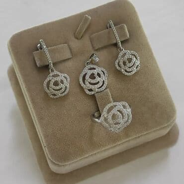 свадебное платье для высокой невесты: Набор украшений, Проба 925, Женские, Новый — 1