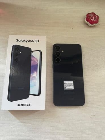где дешевле купить телефон: Samsung Galaxy A55, Колдонулган, 128 ГБ, түсү - Кара, 2 SIM — 1