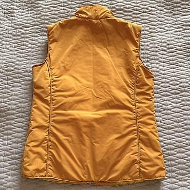 half zip: Стёганый женский жилет без рукавов - Цвет: горчично‑жёлтый - Размер — 2