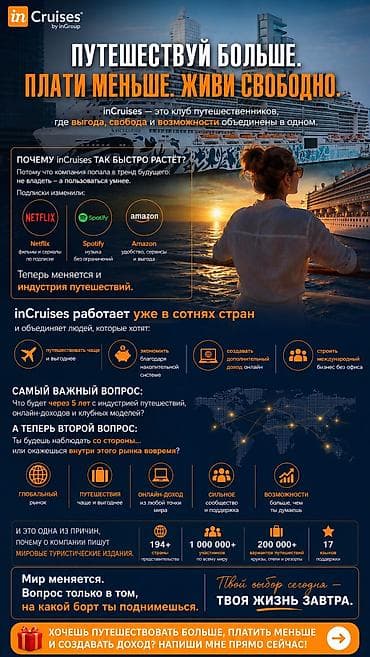Работа: Партнерская возможность с inCruises (inGroup) Что предлагается - — 2