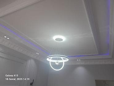 современные люстры: Монтаж потолков и освещения “под ключ” - Двухуровневые гипсокартонные — 1