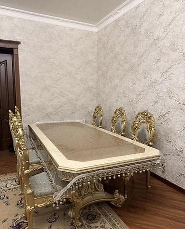 Эмерек: Конок бөлмөсү үчүн үстөл жана отургуч, Колдонулган, Өзү алып кетүү, Акысыз жеткирүү, Акылуу жеткирүү, түсү - Алтын — 2