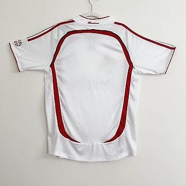 форма для фудбола: Футбольная майка AC Milan – выездная версия сезона 2006/07 с финальным — 2