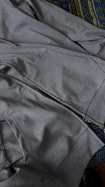 мужские кофты худи: Серая худи на молнии с капюшоном - Цвет: светло-серый меланж - Тип — 6