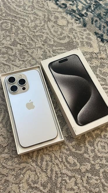 apple studio: IPhone 15 Pro, цвет White Titanium. В комплекте: оригинальная коробка — 1