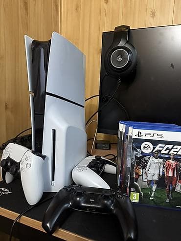 диск ps5: PlayStation 5 slim на 1 терабайт (модель с дисководом) + комплект — 1