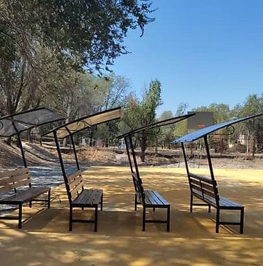 Ремонт и строительство: Скамейка Металл, Со спинкой, С крышей — 2