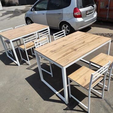 кухонные столы и стуля: Кухонный стол с стульями Размеры разные в наличии и на заказ изготовим — 5